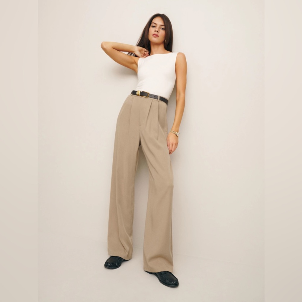 Reformation Mason Trousers Beige Size 4